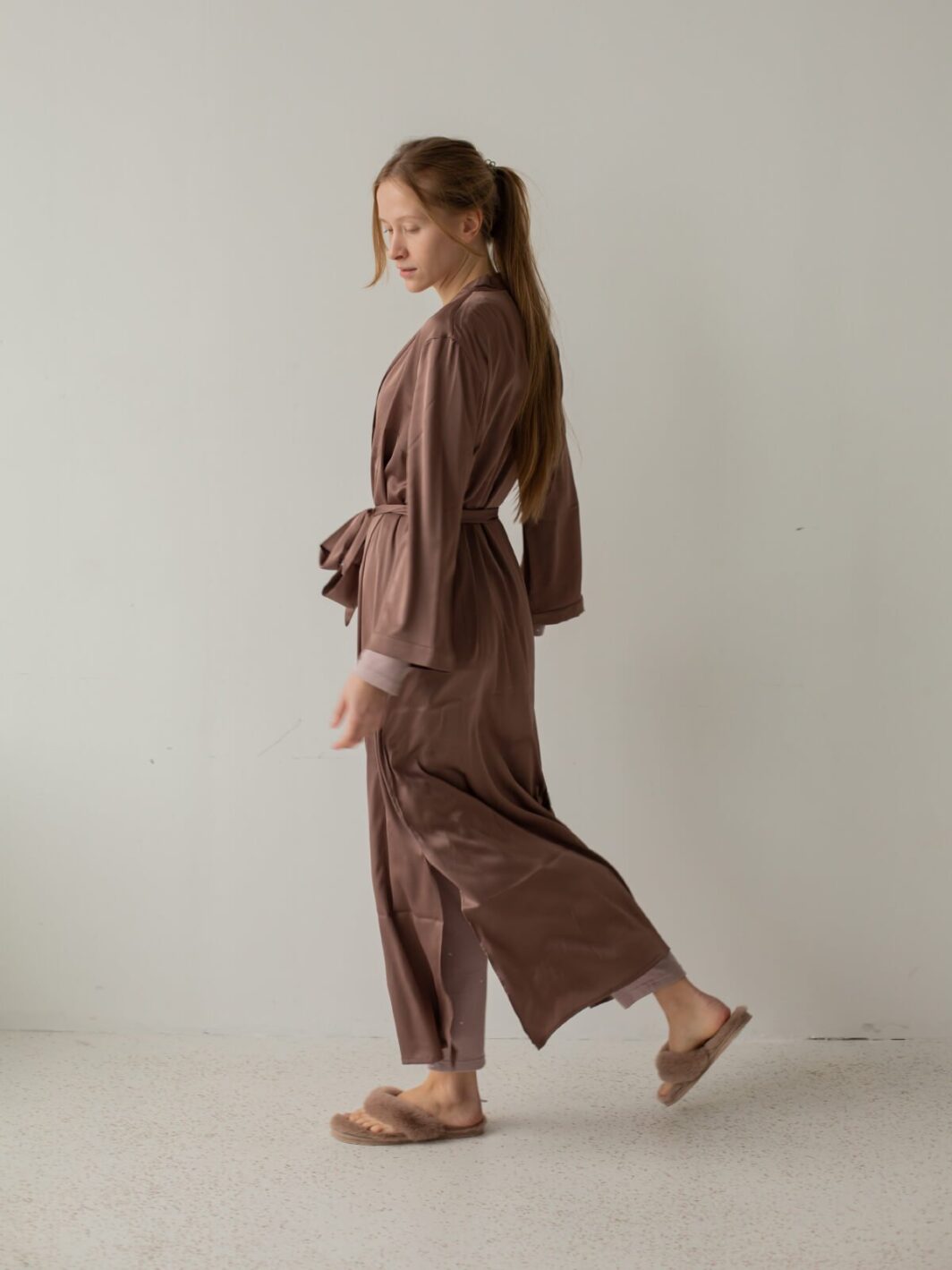 Long linen robe